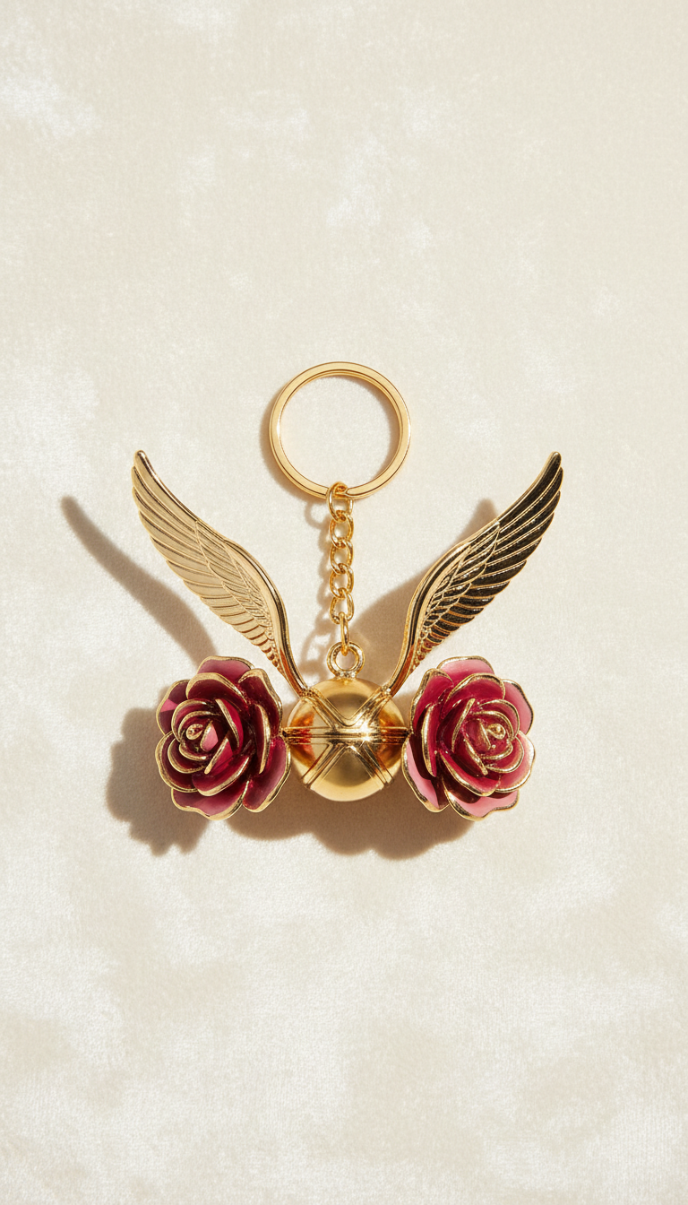 Charming Rose Snitch Keychain